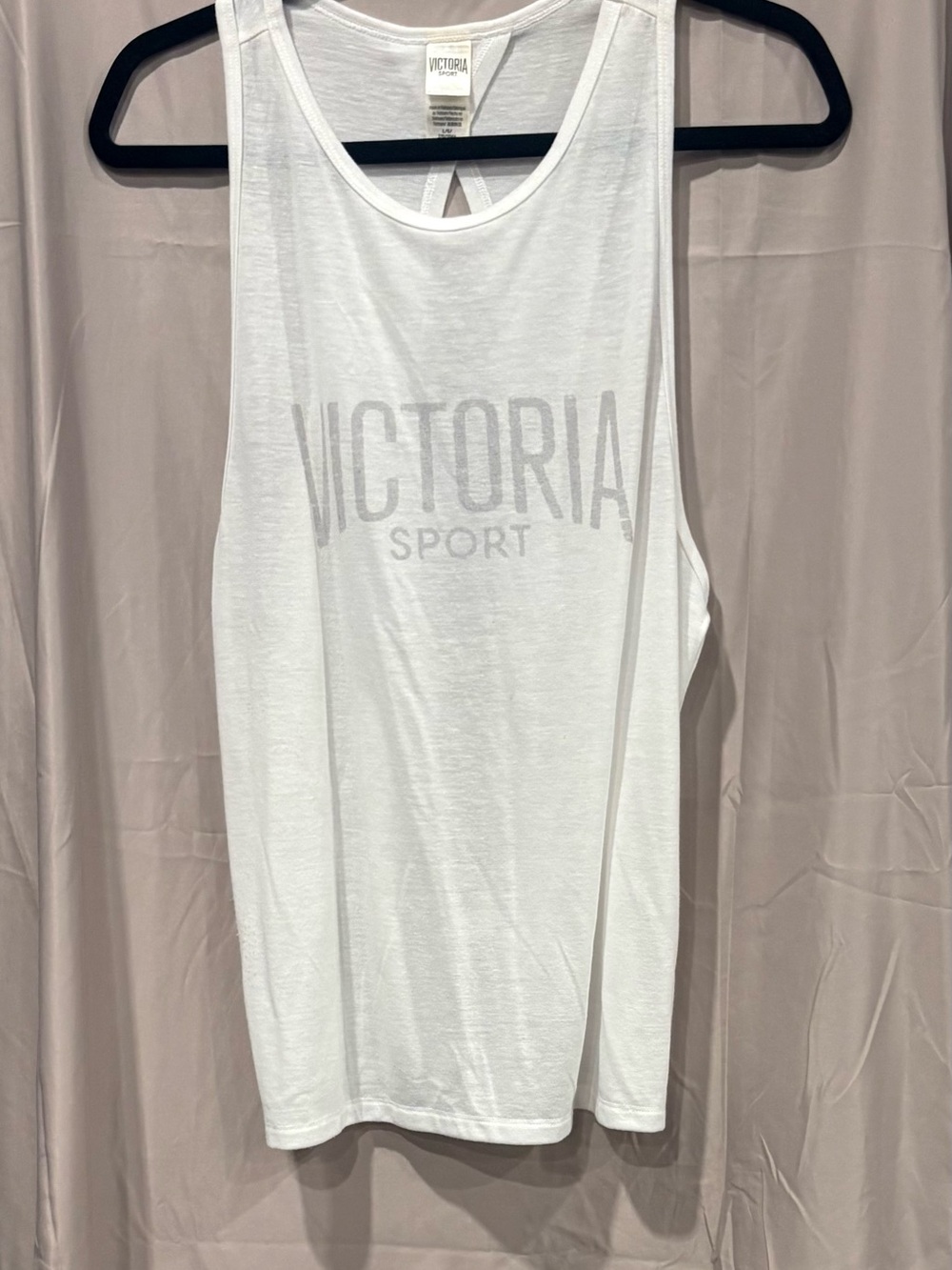Victoria's Secret White Victoria Sport Scoop Tank